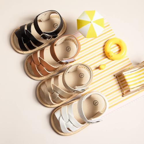 Image of CENCIRILY Infant Baby Girls Boys Sandals Summer Beach Outdoor Bowknot Soft Rubber Sole Toddler Princess Dress Flats Walking Shoes