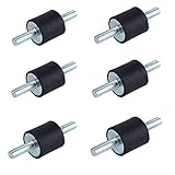 Silars silentblock, 6 piezas Goma Amortiguador, sinenblock Goma, Soporte amortiguador de goma para compresor de aire, motor de gasolina, bomba de agua (M8)