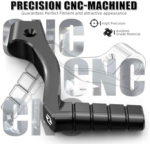 NICECNC Aluminum Kickstarter Starter Lever for 350cc Compatible with Yamaha Banshee 350 1987-2006, Replacement for 2GU-15620-01-00, Black — view 6