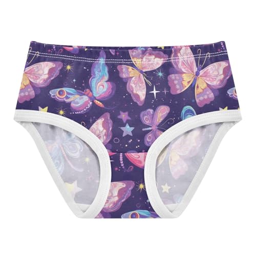 Wusikd Butterflies Girls' Underwear Cotton Sparkling Stars Girls Briefs Soft Toddler Underwear 2T
