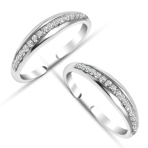 Image of TRUESILVER ACPL 925 Sterling Silver BIS Hallmarked Toe Ring for Women | Adjustable Open Band |Hypoallergenic, Elegant & Comfortable Jewellery Gift for Mom, Anniversary, Birthday & Wedding