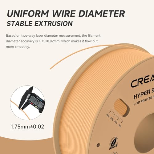 Image of Official Creality Hyper PLA Filament 1.75mm, High Speed PLA 30-600mm /s Rapid 3D Printer Filament, Dimensional Accuracy + /-0.02mm, Fit Most FDM 3D Printers, 1KG(2.2lbs) Spool Peach Fuzz