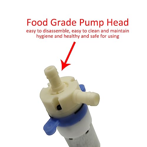 BRINGSMART Mini 12V Food Grade Water Pump 19GPH Low Noise Diaphragm Pump Self Priming Function Food Grade Pipe Fresh Water Transfer DC Pump Ice Maker Coffee Machine Water Cooling - Thumbnail 4