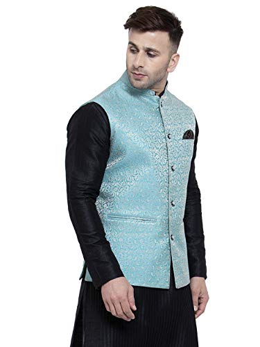 Image of Badoliya & Sons Men's Brocade Zari Nehru Jacket /Waist Coat