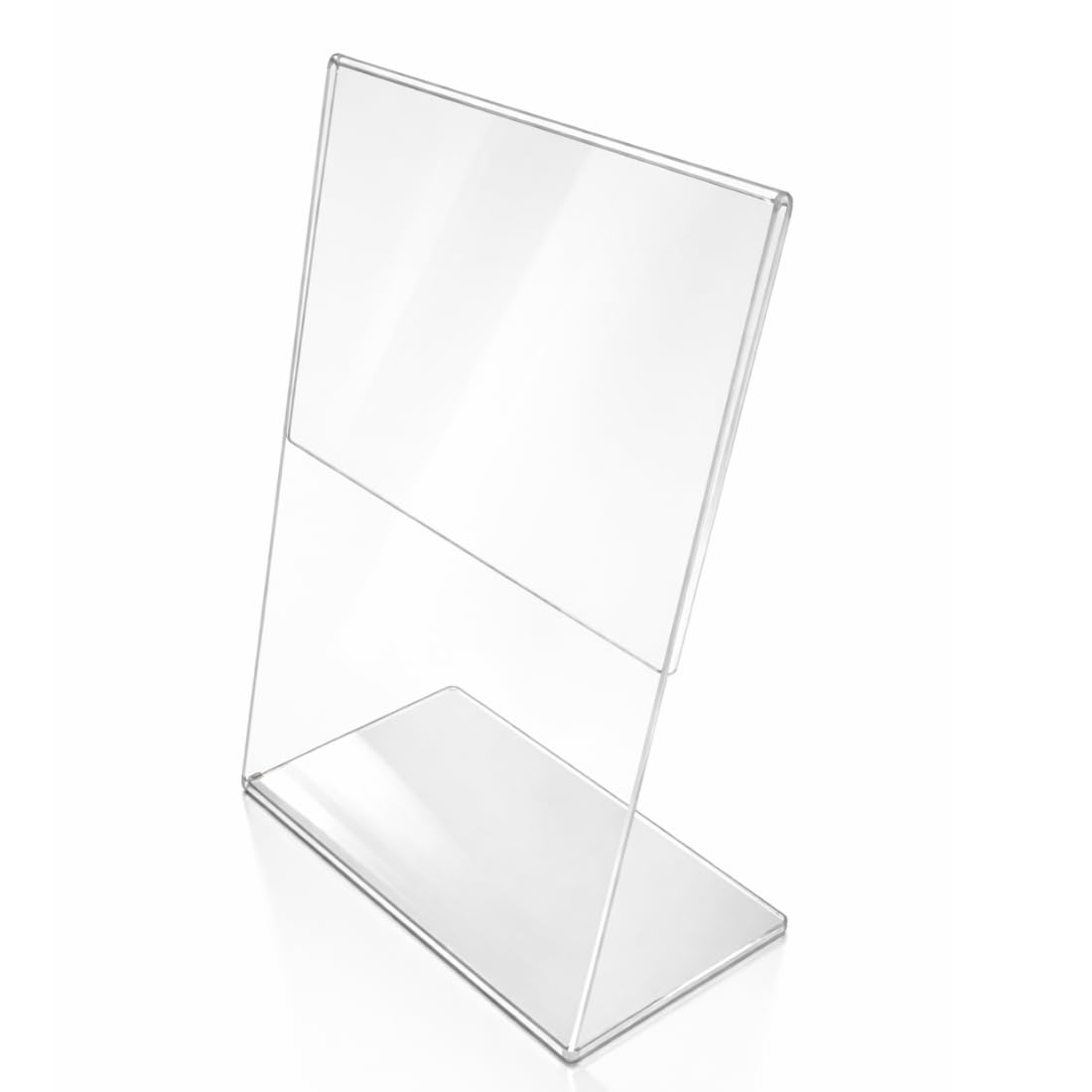 Premium A6 Clear Acrylic L-Shape Table Top Display Stand | 4x6 Inch Slanted Menu Holder, Photo Frame & Signage Display for Office, Home & QR Code | 2mm Thick, Transparent (Pack of 1)-image-5
