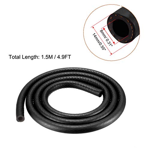Uxcell Fuel Line Hose 8Mm I.d. 1.5M/5Ft Rubber Diesel Petrol Hose Engine Pipe Tubing #TOP1