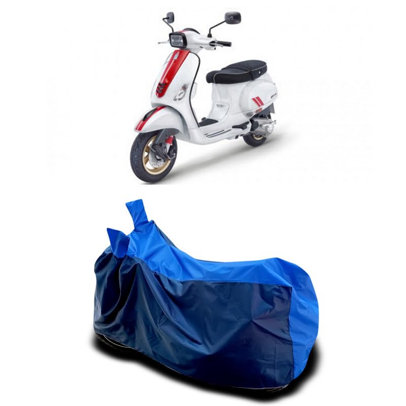 Image of DUFFEL-Two Wheeler Bike Body Cover Compatible for Vespa Sxl 150 Bs6 Bs6 Heat Protectio /UV-Rays /Birds Dropping /DustProof /Waterproof All Variants [Nevay Blue]