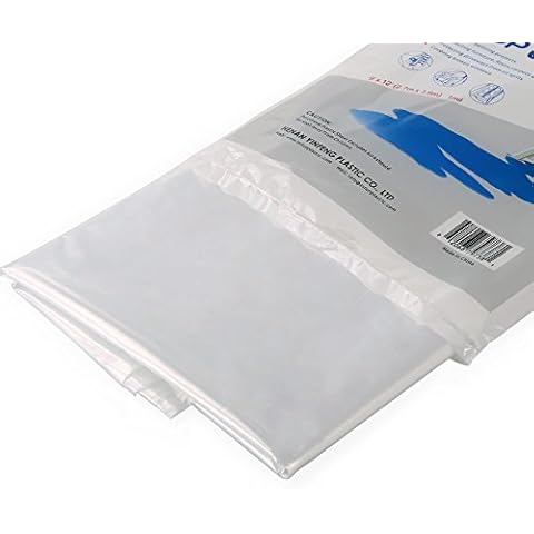 TopSoon Drop Cloth Dust Sheet Clear Plastic Polythene 9ft x 12ft Cover