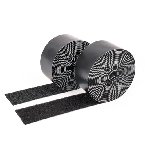2 Inch x 15 Feet Hook and Loop Tape Sticky Back Fastener Roll Nylon Self Adhesive Heavy Duty Strips Fastener for Home Office School Car and Crafting Organization