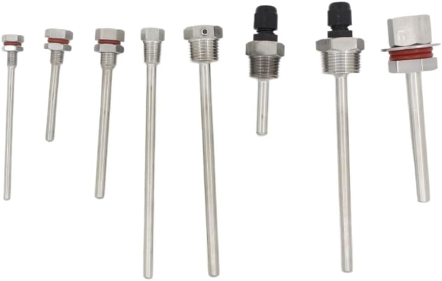 Thermowell Length Thermocouple L30-L500mm Thread 1/4" 1/2" 3/4" M8x1.25 M10x1.5 M12X1 Stainless Steel Pipe 304(L100MM,C)