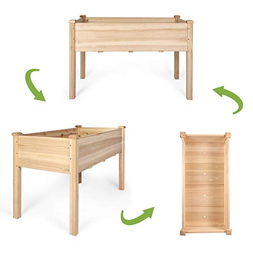 Vilobos Raised Garden Bed, Wooden Raised Planter Box With Legs Outdoor Elevated Garden Bed Kit For Vegetables Flower Herb Succulents #TOP5