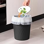 YGJT Small Trash Can, 3 Pack 1.8 Gallons Bathroom Trash Can, Slim Waste Basket, Round Garbage Can, Plastic Trash Bin for Kitchen, Dorm, Bedroom, Office, Living Room, Study, Compact Spaces(Black) - Image 4