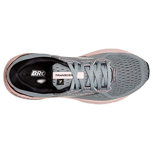 Brooks Brooks Womens Transcend 7 Running Shoe - Grey/Black/Hushed Violet - B - 7.5