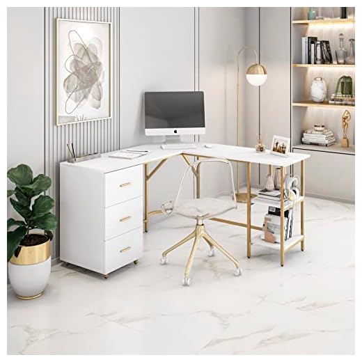 Techni Mobili L Shaped Desk with Storage