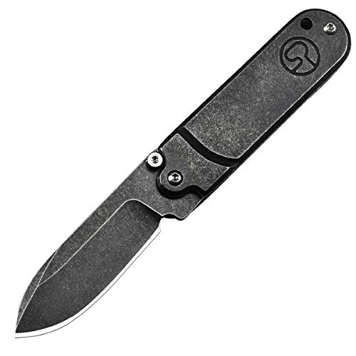 AUBEY Messer, Mini Taschenmesser Klappmesser EDC Messer Pocket Knife, Schwarz Einhandmesser Outdoor (Schwarz-01)