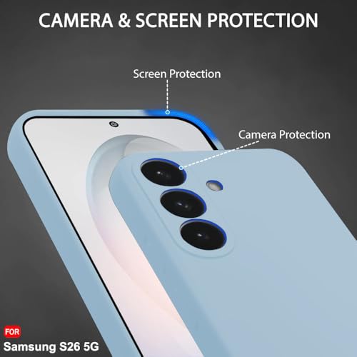 Image of TheGiftKart for Samsung S26 Case, Liquid Silicone Cover, Soft Micro-Fibre Lining Inside, Raised Edges for Camera & Screen Protection, Shockproof Galaxy S26 Back Cover (Silicone, Blue)