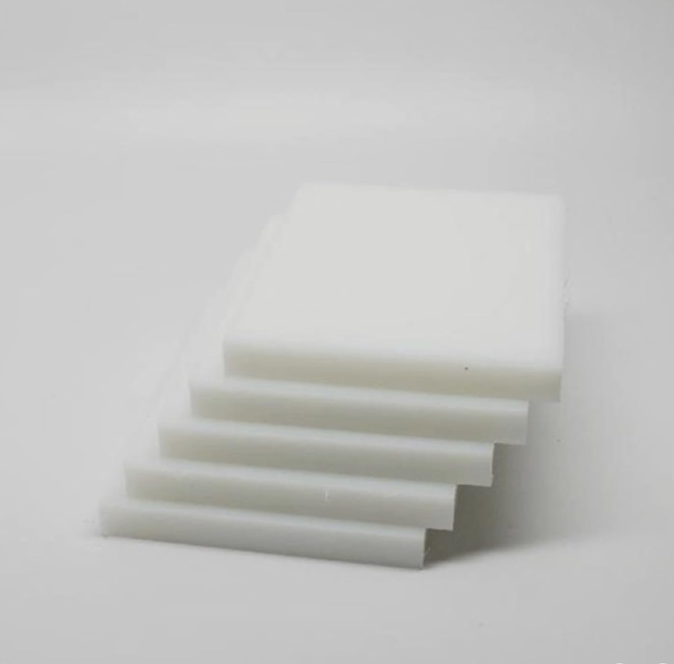 HDPE (High Density Polyethylene) Plastic Sheet 3/8" x 6" x 12" Natural - Pack of 5 Pieces