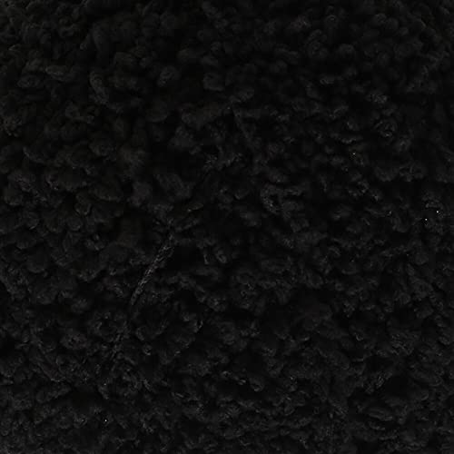 1 Ball Loren Lamb Knitting Yarn, 100% Micro Polyester, 3.5 Oz (100 G) / 109 Yrds (100 M), Worsted Fuzzy Yarn, Black - R004 #TOP1