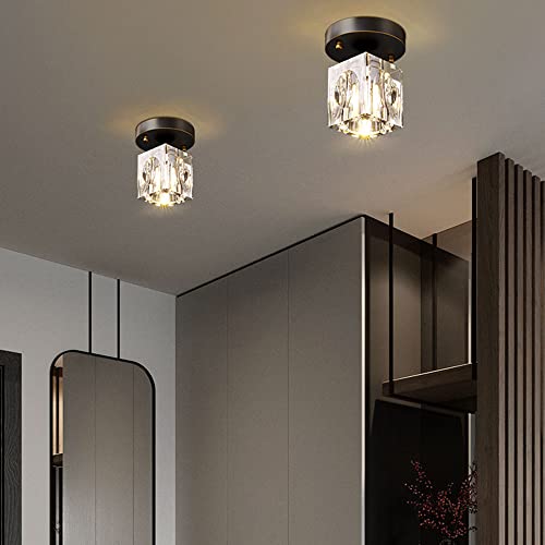 Mini plafonnier créatif cristal de luxe avec éclairage LED