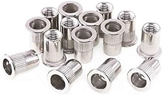 Keadic 205Pcs 304 Stainless Steel Rivet Nut Assort Set Flat Head Threaded Rivetnut Insert Nutserts Assortment Kit (M3| M4| M5| M6| M8|M10)