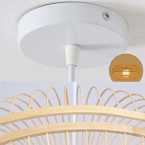 Lámparas de iluminación interior de bambú y mimbre retro E27 de pasillo 6