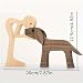 Wenxiaw Welpen Holzschnitz Ornamente, Holzfigur für Hunde Herzerwärmendes Geschenk Handgemachte Hund Holzschnitzerei Welpe Holz Handwerk Skulptur Für Hundeliebhaber, Bastelfigur, Holz, Zuhause, Büro