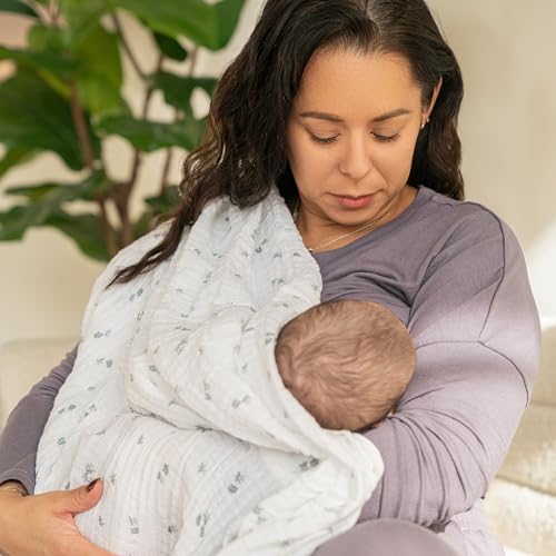 Image of aden + anais Essentials Cotton Muslin Swaddle, Breathable Baby Blanket, Ideal for Boys, Girls, Newborns, Babies & Infants, Receiving Blanket, Soft and Lightweight Wrap, 4 Pack, Butterfly Garden