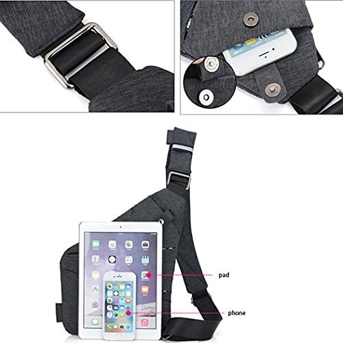 Ovecat Umhängetasche, Schultertasche, Brusttasche, Anti-Diebstahl, für Damen und Herren (Dunkelgrau)