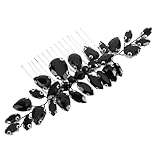 Generic Schwarzer Kristall Haarkamm Seitenkamm Braut Haarspange mit Strass...