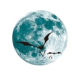LIOOBO Halloween Vampire Bat Night Moon Luminous Wall Stickers Paste Mural Art Sticker for Bedroom Living Room 30cm