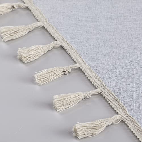 Easy Home Linen Window Swag Valances For Kitchen, Small Short Curtain With White Backing For Farmhouse Kitchens, Light Filtering Rod Pocket Design For Bedroom Windows (Grey, 36"X36") #TOP4