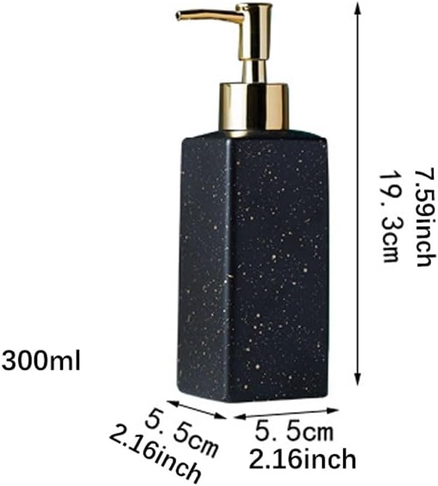 Kitchen Soap Dispenser Multifunctional Ceramic Soap Dispenser Press Dispensing Bottle Lotion Bottle Shampoo Shower Gel Bottle Suitable for Bathroom Bathroom Soap Dispenser(A)