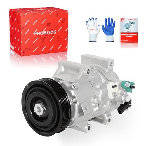 PHOBOOS A/C Compressor with Clutch Compatible with Hyundai Sonata 2015-2017 L4 2.0L/2.4L. Fast Cooling, Low Noise, Easy Installation, Ref. CO-29194C, 178312