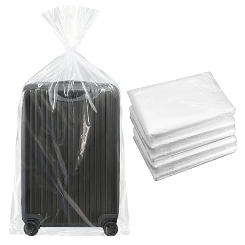 5 Stück Extra Große Klare Kunststoff Aufbewahrungsbeutel, 100 x 120cm Durchsichtige Plastiktüten für Gepäck, Koffer, Möbel, Tröster, Kinderfahrrad, Staubdicht und Wiederverwendbar