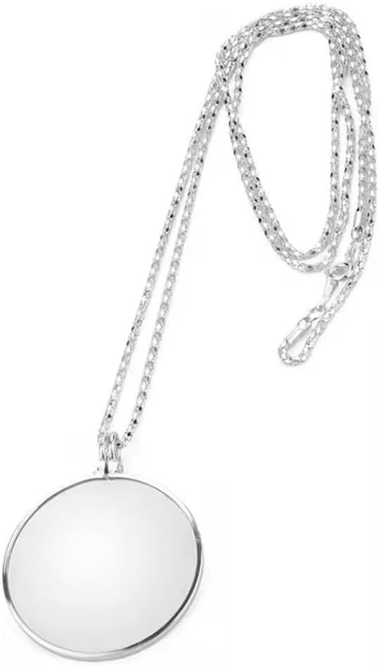 5X Magnifying Glass Necklace Magnifier Pendant Optical with Chain