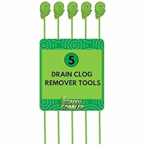 Green Gobbler 22 Inch Hair Grabber Drain Snake, Drain Clog Remover for Sinks, Bathtubs, and Showers, Hair Clog Remover, Drain Cleaner Tool, 5 Pack