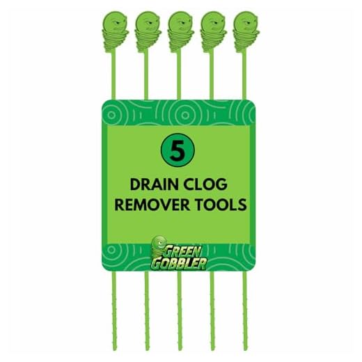 Green Gobbler Hair Grabber Drain Tool | Hair Clog Remover | Drain Opener for Sinks, Tubs & Showers - Pack of 5