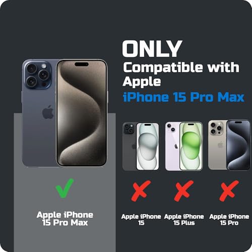 Image of AIBEX Ultra-Thin Mag-Saf Back Cover Case Compatible with iPhone 15 Pro Max| Slim Fit Scratch-Resistant Matte |Magnetic Wireless Charging | Microfibre Lining |Camera Protection (PC Material) - Titanium