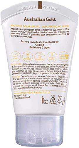 Australian Gold Protetor Solar Facial Gel Creme Fps 30 50Gr, Australian Gold