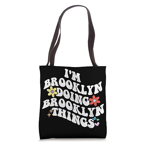 Bolso tote divertido con diseño retro y frase 'Doing BROOKLYN Things' miniatura 1