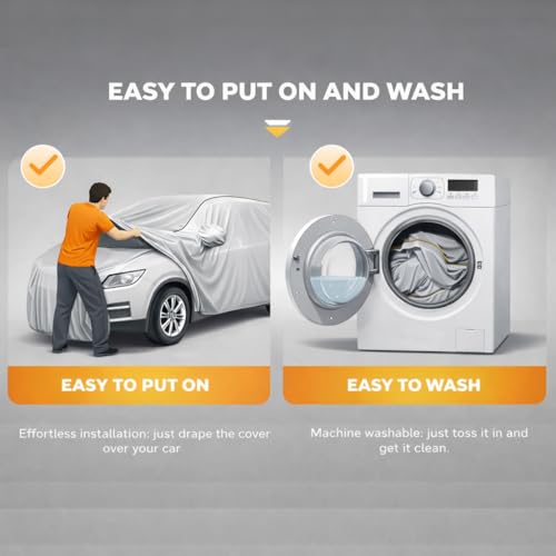 Image of Premium Silver Series 100% Waterproof Car Body Cover for Verna Cover (All Models) with Mirror Pockets | Triple Stitched, Elastic, Custom Fit, Heat Resistant, Anti-Dust, All-Weather Cover