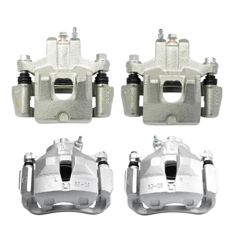 Image of TRQ Front and Rear Brake Caliper Set Zinc Coated Brackets Compatible with 2006-2007 Toyota Avalon 2005-2006 Camry 2004-2008 Solara