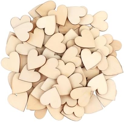 Giantree 100 corazones de madera de 1.2 pulgadas para manualidade...