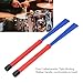 Retractable Drum Brush, Drum Brushes 2 Pcs Replacement with Rubber Handle for Percussion Instruments (Blue)