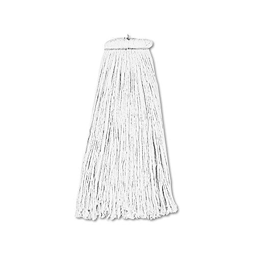 Image of Cut-End Lie-Flat Wet Mop Head, Rayon, 16oz, White