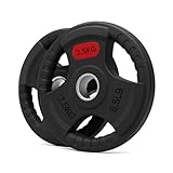 Tri Grip Weight Plates Cast Iron Rubber Coated Weights Sets & Pairs (1.25kg–25kg) for Home Gym Strength Training, Weight Lifting & Muscle Building for Men & Women (Without Barbell, 2.5kg Pair)