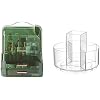 LINFIDITE Cosmetics Storage Box Transparent Clear Green and 360 Rotating Makeup Organizer