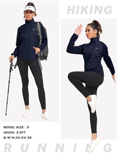 Daunenjacke Damen Fleecejacke Sweatjacke Winterjacke Leichte Stehkragen Sweatjacke Reitjacke mit ReißverschlGröße USs Blau Größe US L/EU XL