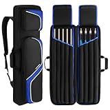 Jaffzora Pool Cue Case 4x5, Billiard Cue Carrying Case Holds 4 Butts and 5 Shafts, Pool Stick Bag with 14Pockets and Shoulder Straps, Black (Bag Only)