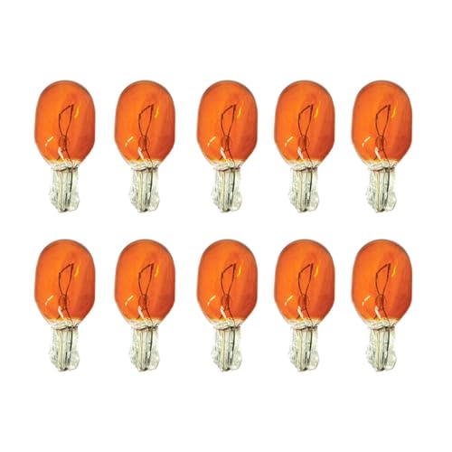 10 Piezas de Bombillas Halógenas de 12V para Auto (T20 WY21W 7440 12V 21W naranjo)